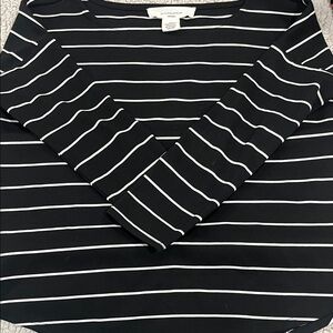 Workshop Republic Clothing Black and White Striped Long Sleeve Dress